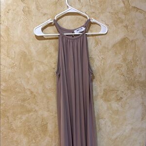 Elegant Taupe Sleeveless Dress